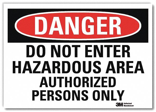 Danger Sign 7 in x 10 in Rflct Sheeting