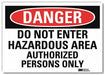 Danger Sign 5 in x 7 in Rflct Sheeting