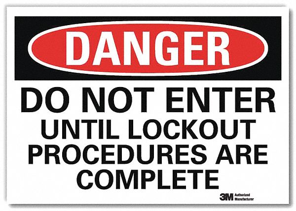 Danger Sign 10 in x 14 in Rflct Sheeting