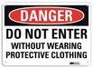 Danger Sign 7 in x 14 in Aluminum
