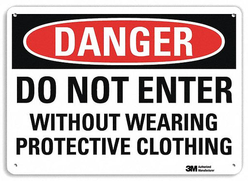 Danger Sign 7 in x 14 in Aluminum