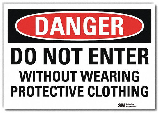 Danger Sign 5 in x 7 in Rflct Sheeting