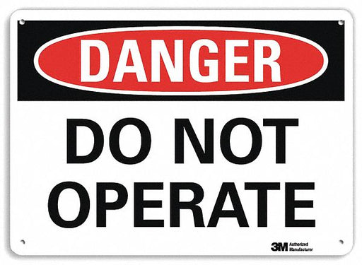 Danger Sign 7 in x 10 in Plastic