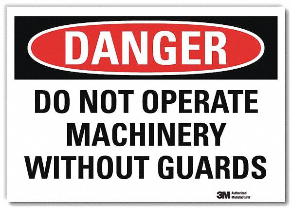 Danger Sign 7 in x 10 in Rflct Sheeting