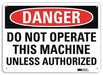 Danger Sign 10 in x 14 in Aluminum