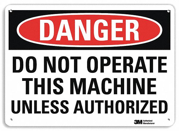 Danger Sign 10 in x 14 in Aluminum