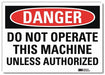 Danger Sign 5inx7in Reflective Sheeting