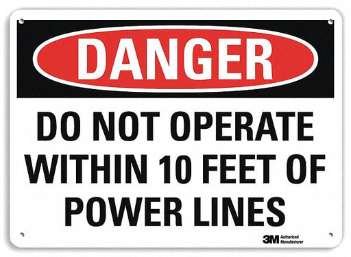 Danger Sign 7 in x 10 in Plastic