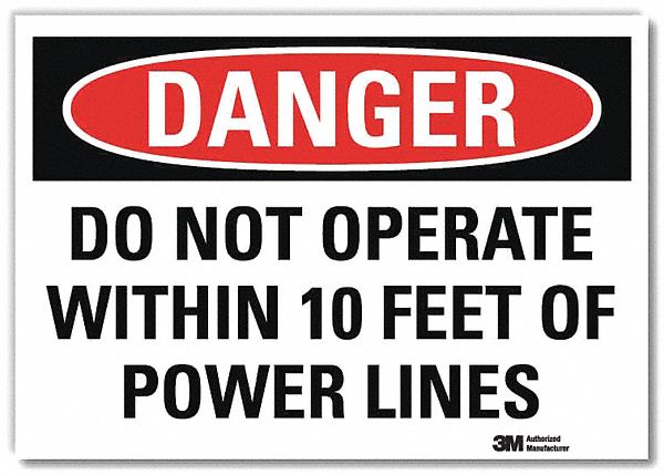 Danger Sign 5 in x 7 in Rflct Sheeting