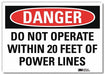 Danger Sign 5 in x 7 in Rflct Sheeting