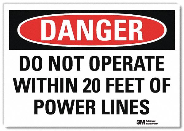 Danger Sign 5 in x 7 in Rflct Sheeting