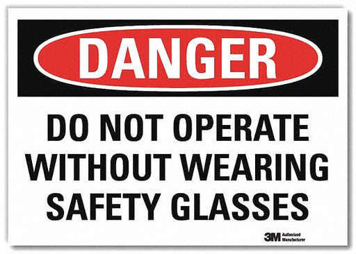 Danger Sign 5 in x 7 in Rflct Sheeting