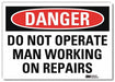 Danger Sign 5 in x 7 in Rflct Sheeting