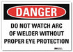 Danger Sign 10 in x 14 in Rflct Sheeting