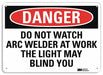 Danger Sign 7 in x 10 in Aluminum