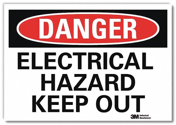 Danger Sign 5 in x 7 in Rflct Sheeting