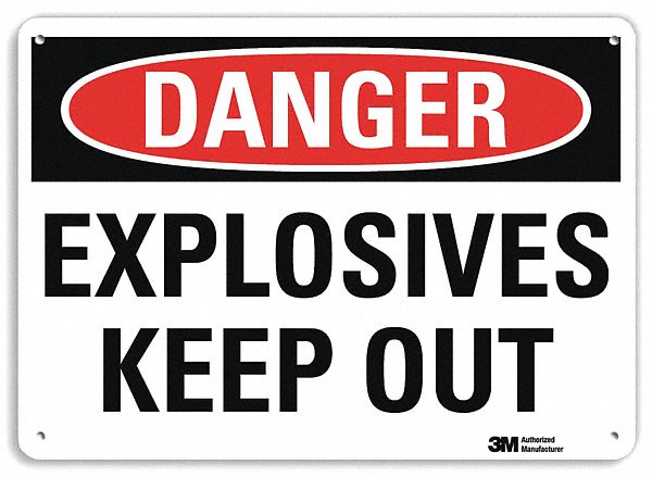Danger Sign 10 in x 14 in Aluminum
