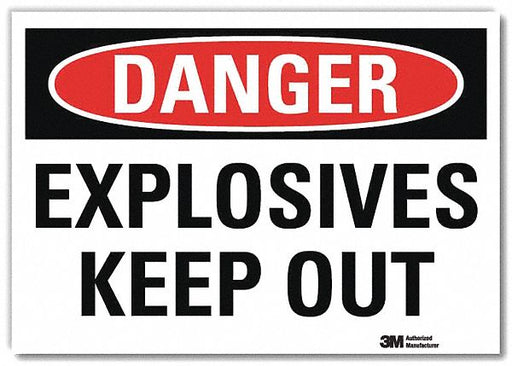Danger Sign 5 in x 7 in Rflct Sheeting