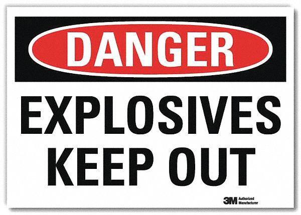 Danger Sign 10 in x 14 in Rflct Sheeting