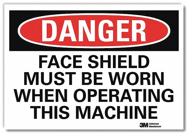 Danger Sign 5 in x 7 in Rflct Sheeting