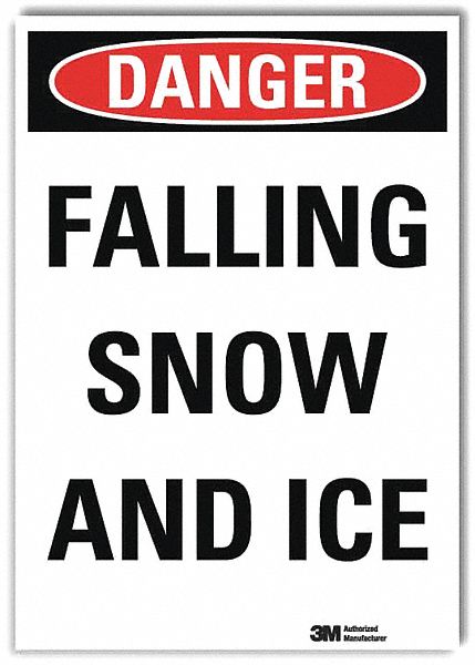 Rflct Icy Conditions Lbl 14x10in Non-PVC