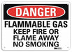 Danger No Smoking Sign 7 in x 10 in Alum
