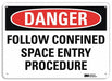 Danger Sign 10 inx14 in Plastic