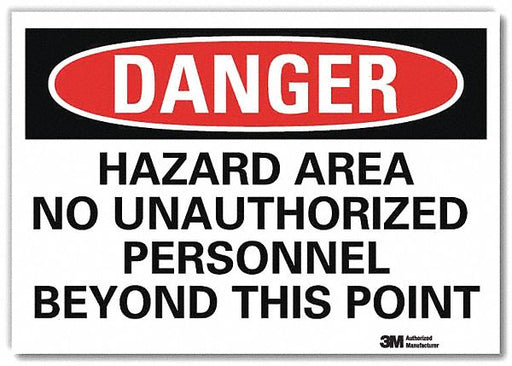 Danger Sign 7 in x 10 in Rflct Sheeting