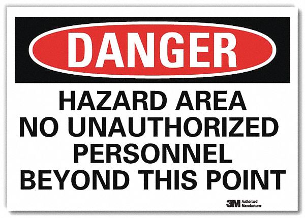 Danger Sign 7 in x 10 in Rflct Sheeting