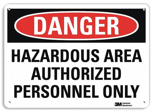 Danger Sign 7 in x 10 in Plastic