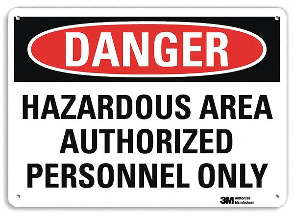 Danger Sign 7 in x 10 in Plastic