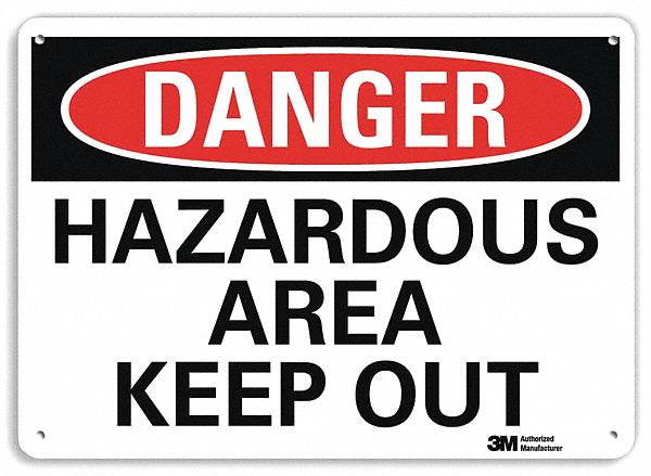 Danger Sign 7 in x 14 in Aluminum