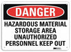 Danger Sign 10 in x 14 in Plastic