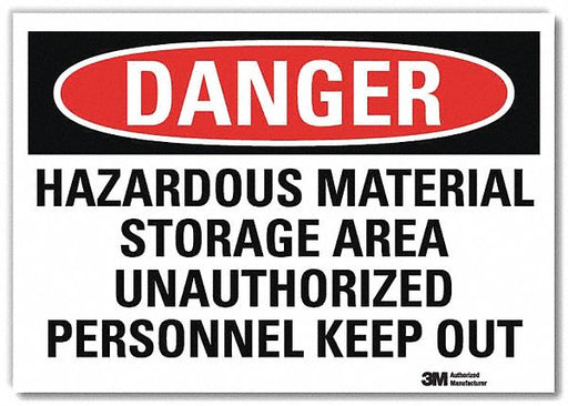 Danger Sign 5 in x 7 in Rflct Sheeting