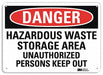 Danger Sign 7 in x 10 in Aluminum