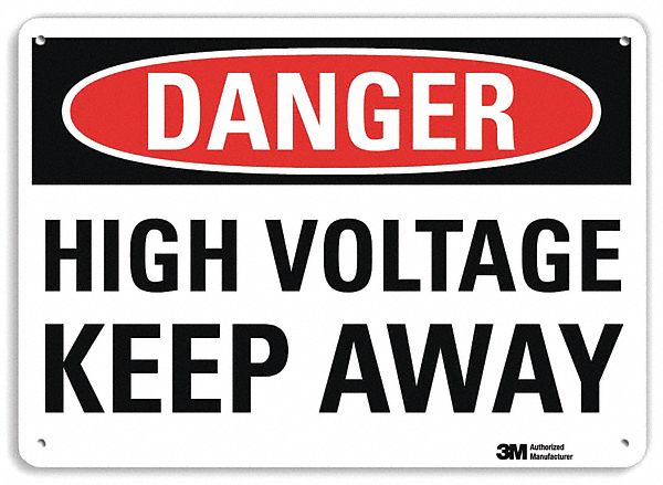 Danger Sign 7 in x 10 in Plastic