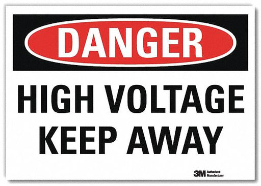 Danger Sign 5 in x 7 in Rflct Sheeting