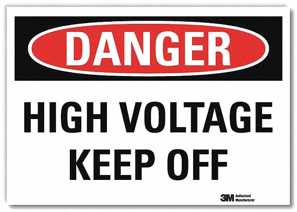 Danger Sign 5 in x 7 in Rflct Sheeting
