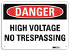 Danger Sign 10 in x 14 in Aluminum