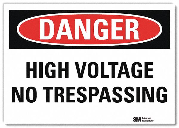 Danger Sign 5 in x 7 in Rflct Sheeting
