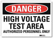 Danger Sign 5 in x 7 in Rflct Sheeting