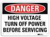 Danger Sign 7 in x 10 in Plastic