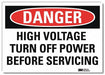 Danger Sign 10 in x 14 in Rflct Sheeting