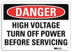 Danger Sign 7 in x 10 in Aluminum