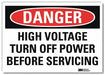 Danger Sign 5 in x 7 in Rflct Sheeting