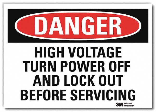 Danger Sign 7 in x 10 in Rflct Sheeting
