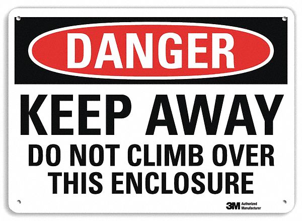 Danger Sign 7 in x 10 in Plastic