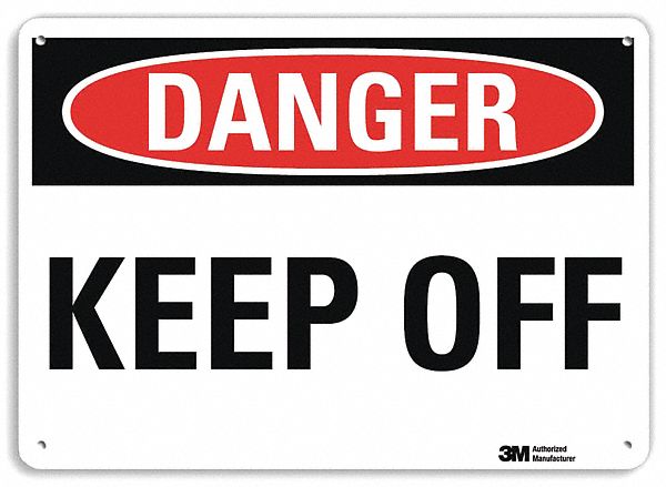 Danger Sign 7 in x 10 in Plastic