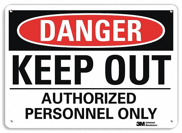 Danger Sign 7 inx10 in Plastic