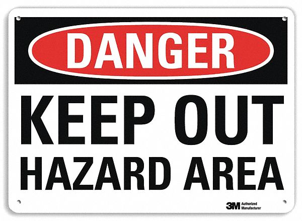 Danger Sign 7 in x 10 in Aluminum